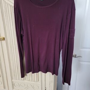 Ralph Lauren Women's Long-Sleeve Crewneck Top - Plum
